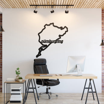 Nürburgring Nordschleife metal wall art – precision laser‑cut circuit layout for motorsport décor