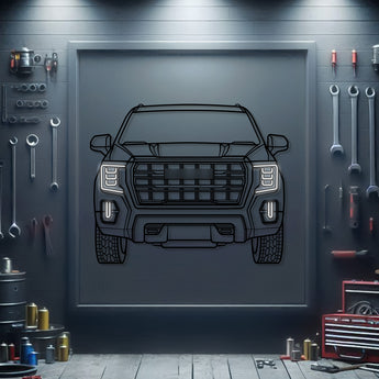 GMC Yukon 2021 front silhouette neon wall art – ready-to-hang SUV décor perfect for garage, living room, or office