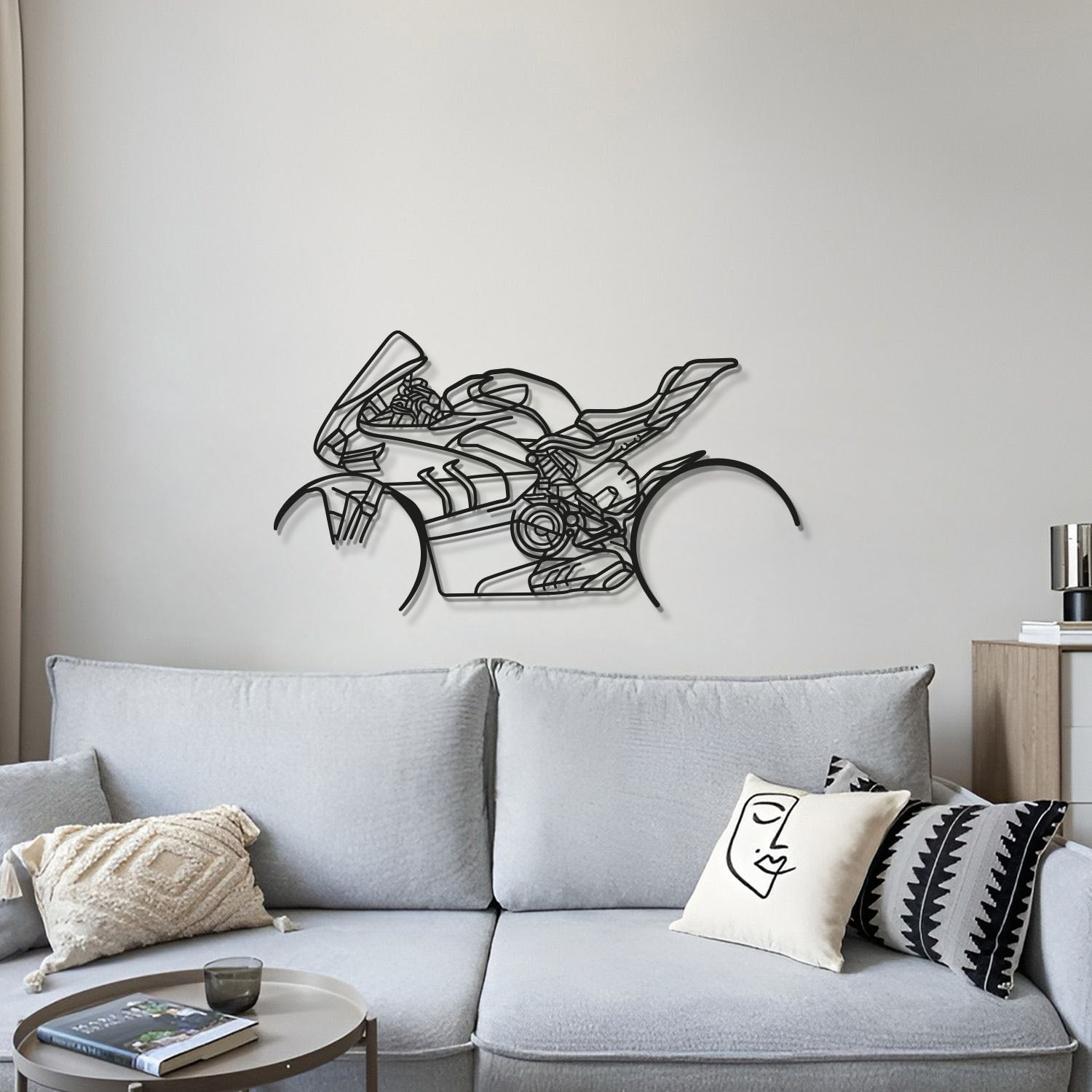 Classic V4SP motorcycle metal wall decoration for automotive lovers