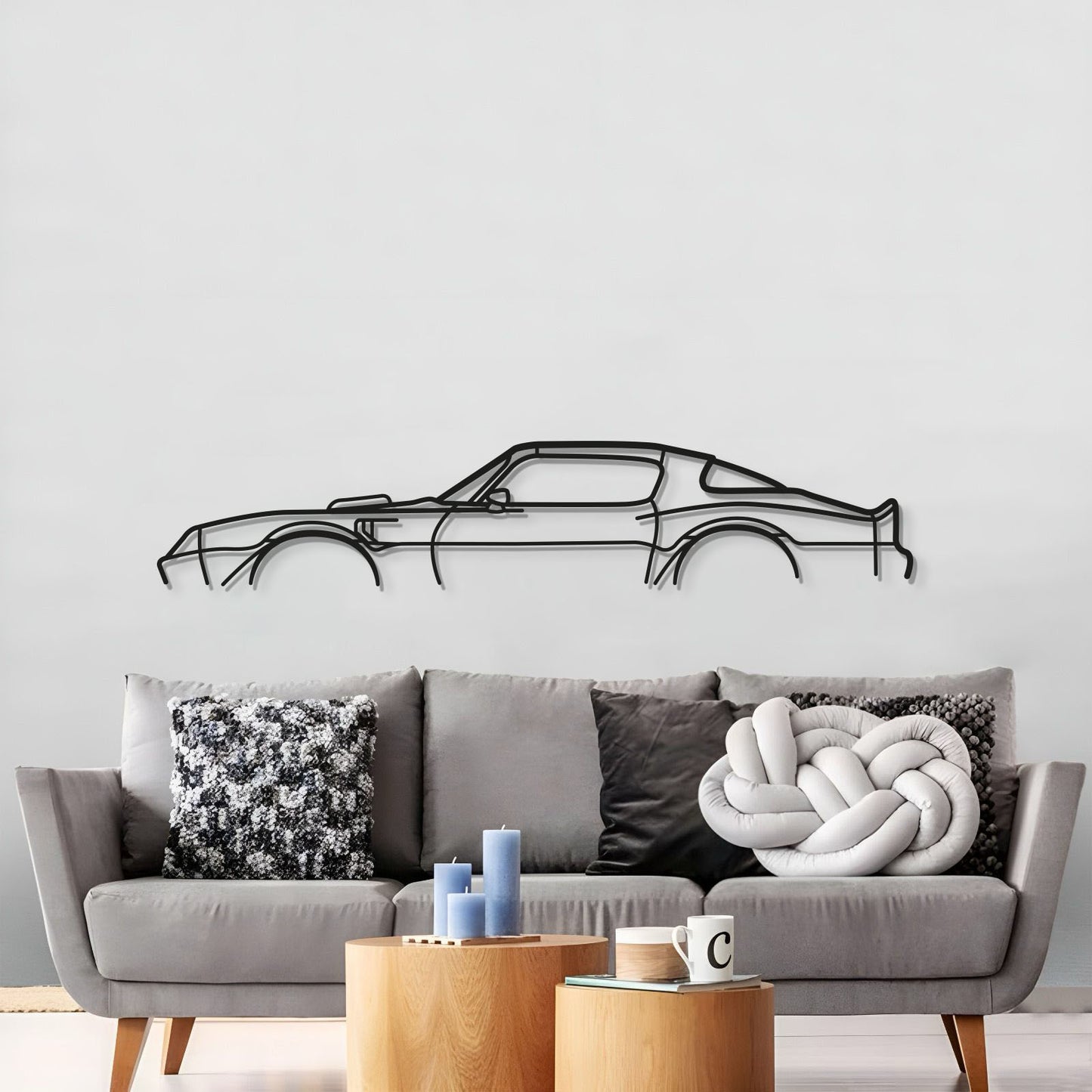 Large 1977 Pontiac Trans Am perspective wall art for garage or man cave