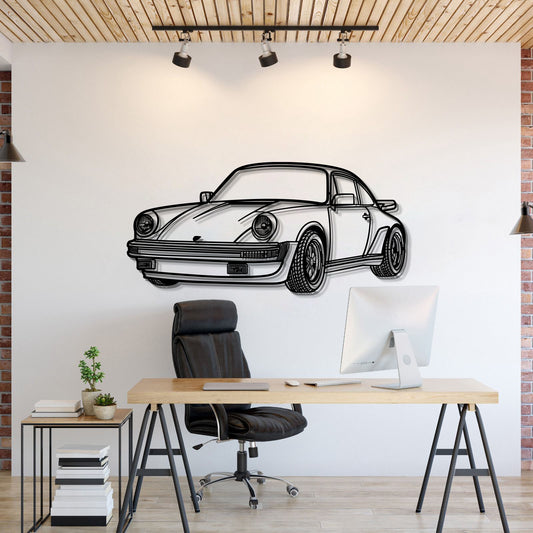 2010 911 930 perspective metal wall art laser cut steel silhouette