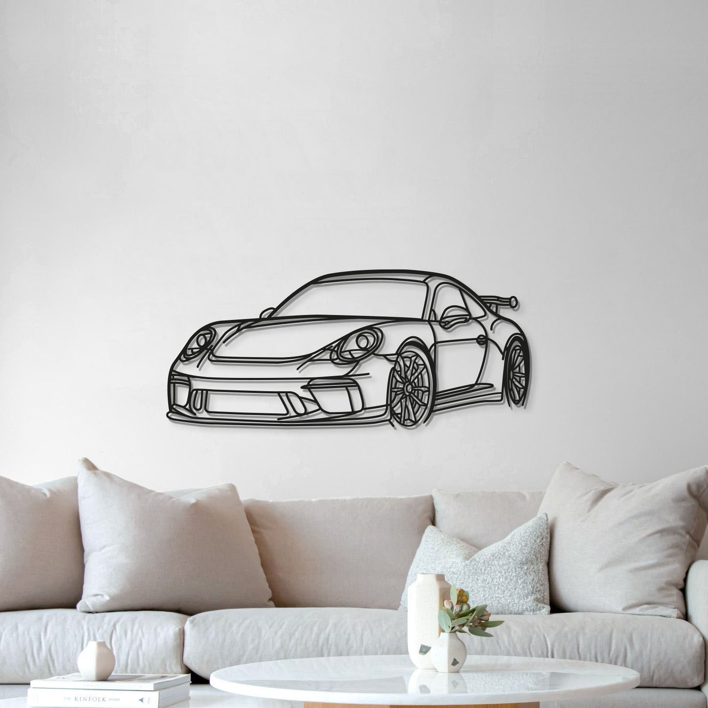 Porsche 911 GT3 Model 991 vintage perspective metal wall sculpture for living room display