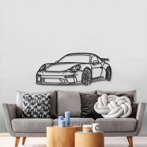 Modern Porsche 911 GT3 Model 991 laser cut steel perspective wall art for performance car fans