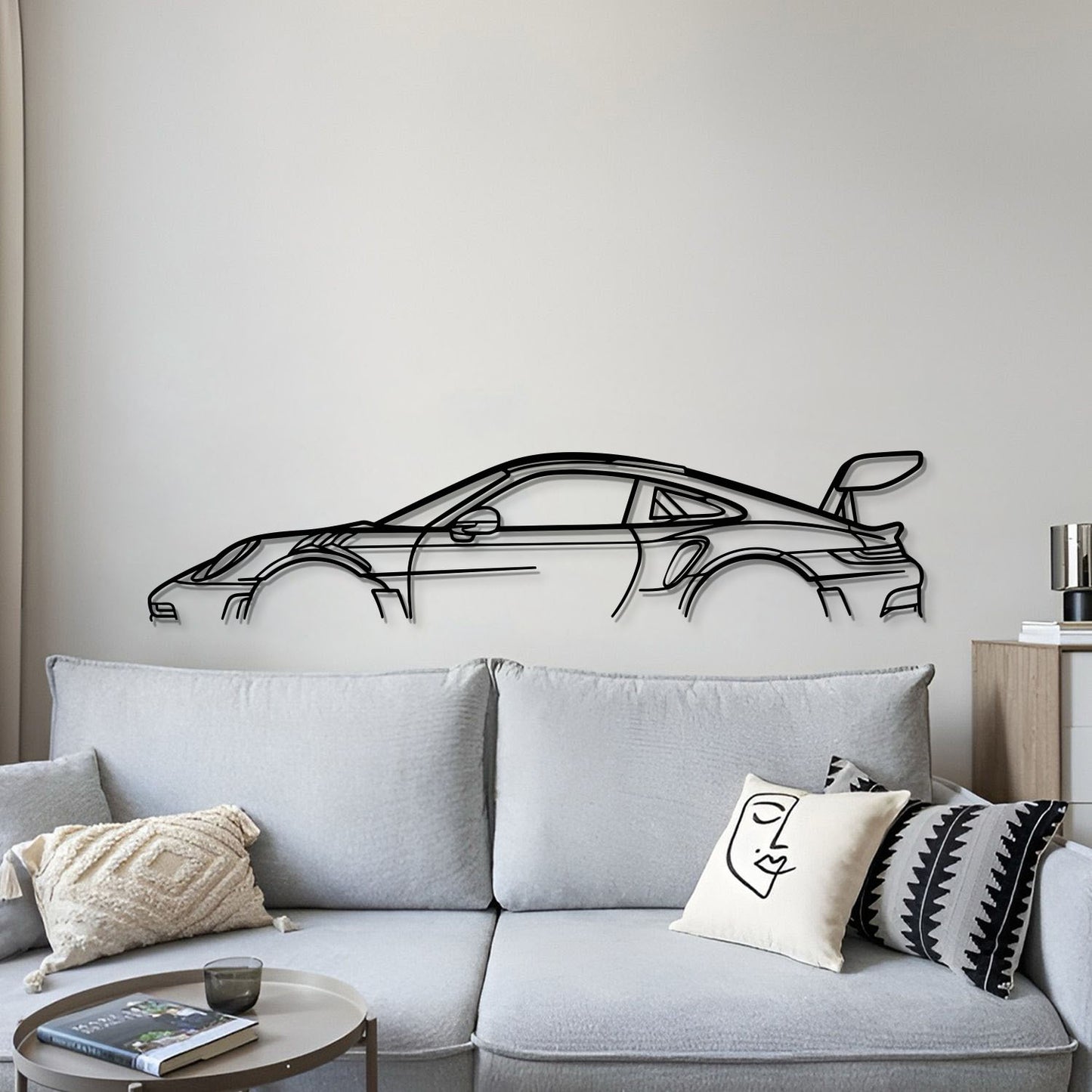 Stylish home décor piece featuring Porsche 911 GT3 RS Model 992 metal wall art