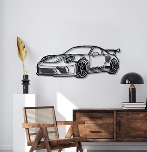 2018 911 GT3 RS 992 perspective car silhouette metal wall decor powder coated