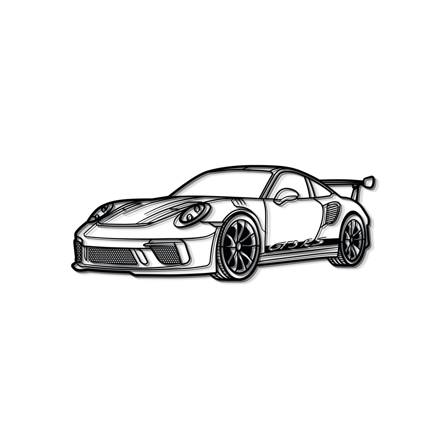 Industrial style 2018 911 GT3 RS 992 perspective metal wall decor texture steel
