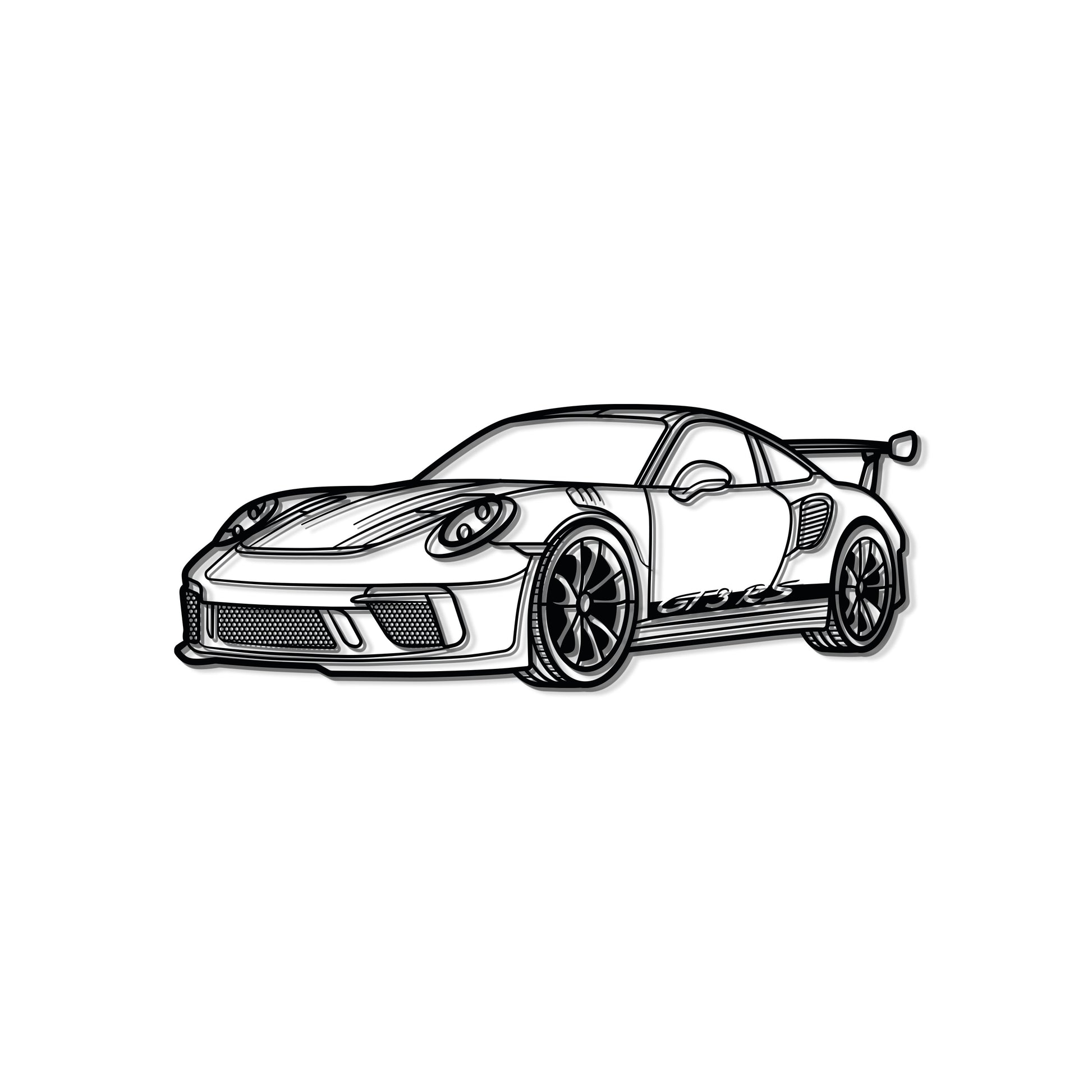 Industrial style 2018 911 GT3 RS 992 perspective metal wall decor texture steel