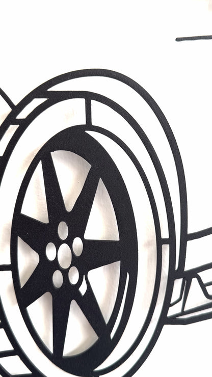 Retro modern Shelby GT500 perspective metal wall decor for office or showroom
