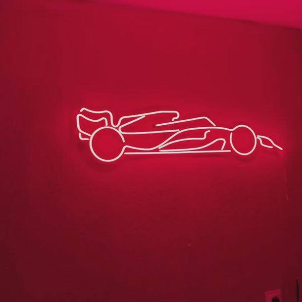 Phantom neon metal wall art – luxury automotive art with glowing neon trim and 3D depth effect