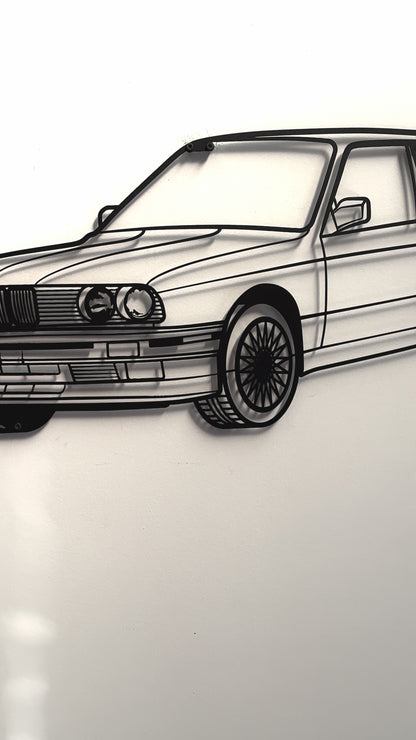 E30 Perspective Metal Car Wall Art  - MT0428