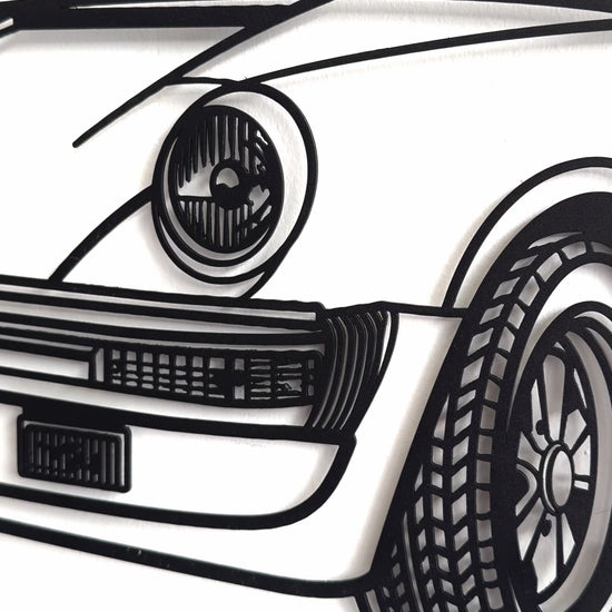 Retro 2010 911 930 perspective metal wall decor classic silhouette