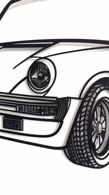 Retro 2010 911 930 perspective metal wall decor classic silhouette
