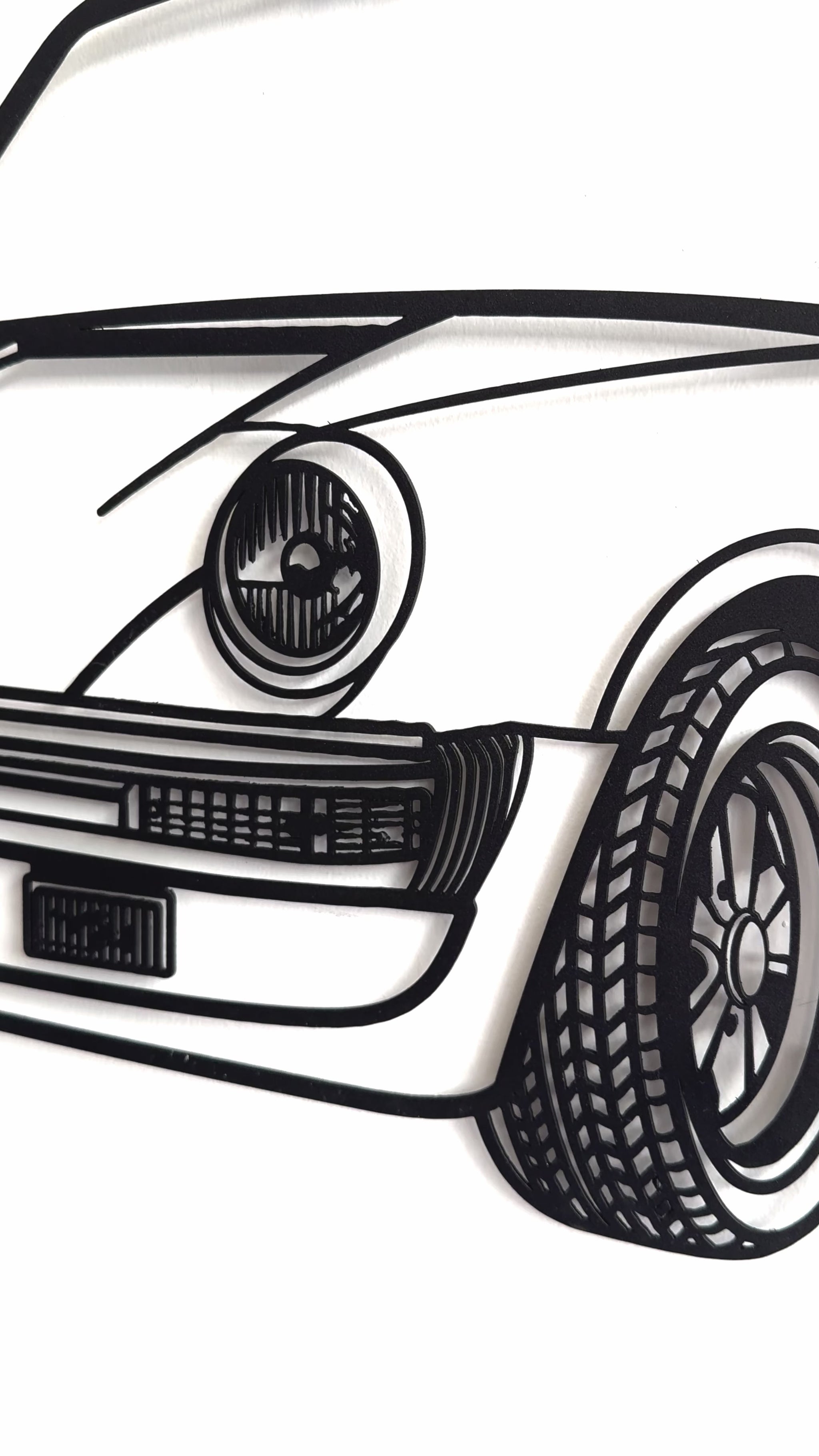 Retro 2010 911 930 perspective metal wall decor classic silhouette