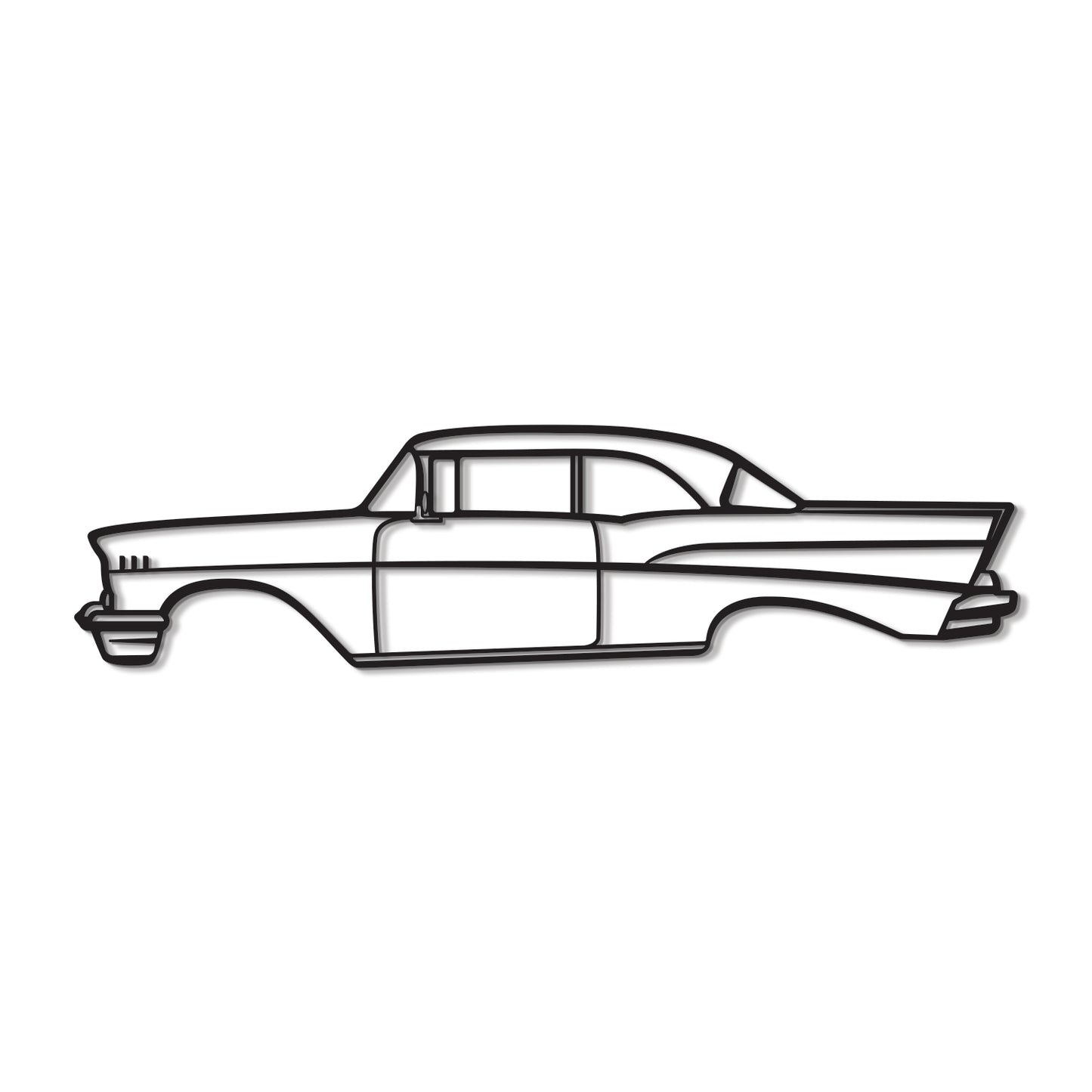 Laser cut steel Chevrolet Bel Air 1957 wall art perfect for car enthusiasts