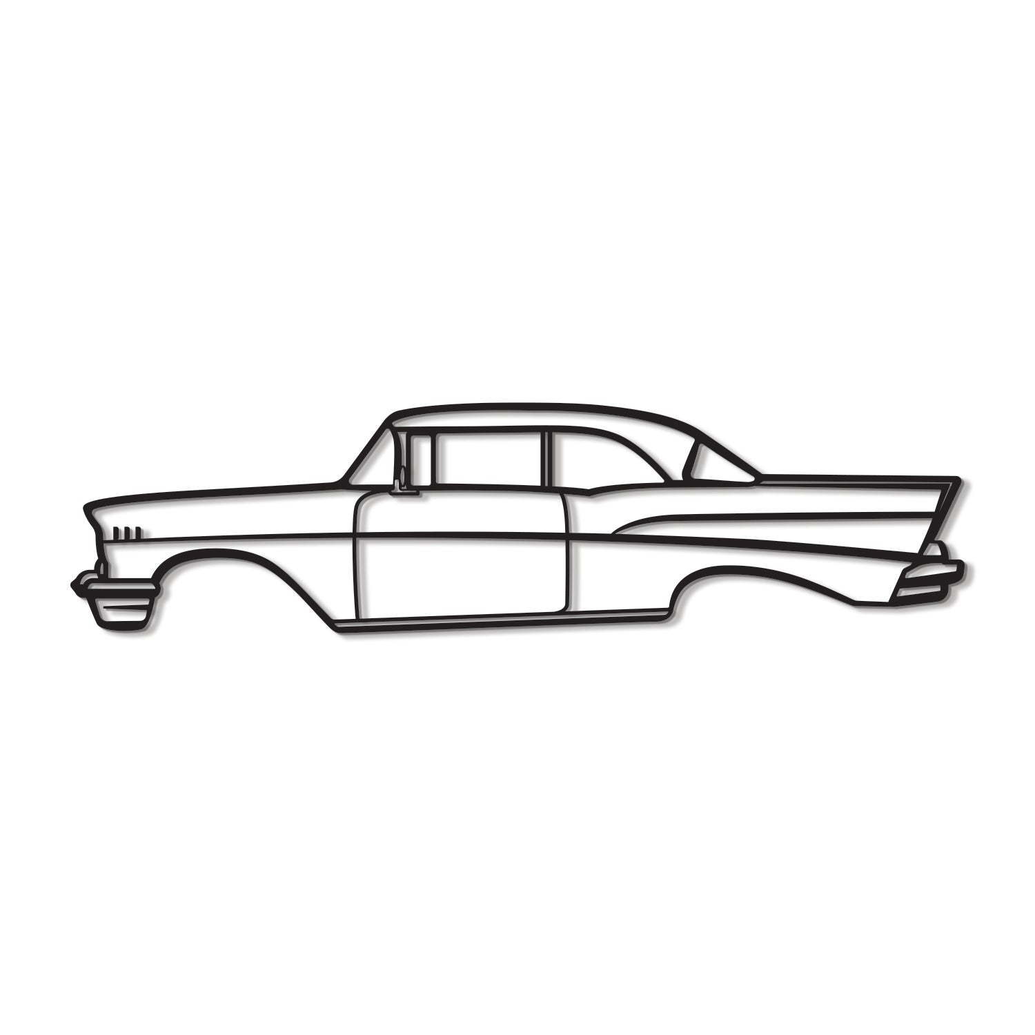 Laser cut steel Chevrolet Bel Air 1957 wall art perfect for car enthusiasts
