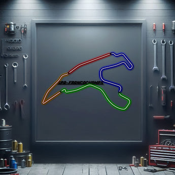 Virginia International Raceway metal neon race track wall art – laser‑cut steel décor for motorsport enthusiasts
