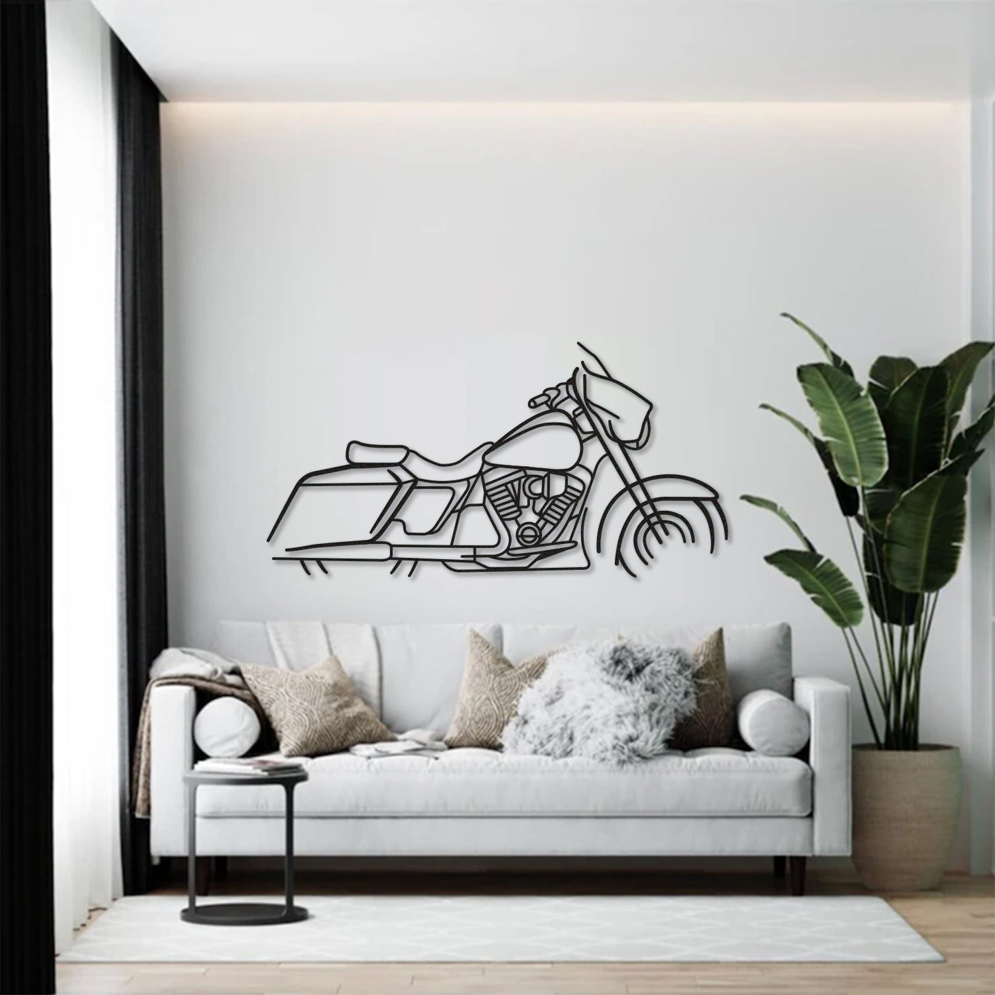 2022 Harley Davidson Street Glide Touring Bike Silhouette Wall Décor Powder Coated Matte Steel