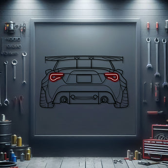Stylish Toyota GT86 neon wall art – rear view décor enhancing office, garage, or showroom ambiance