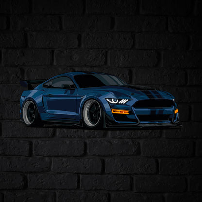 GT500 Perspective Neon Car Wall Art - UV0008