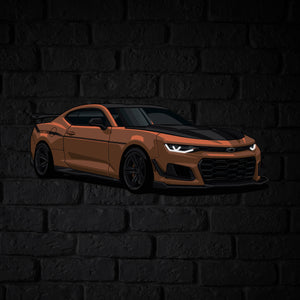 Camaro ZL1 Perspective Neon Car Wall Art - UV0002