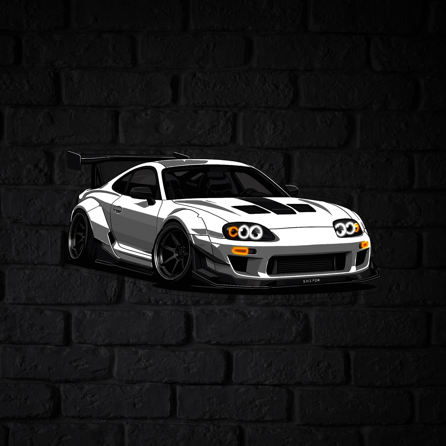 Supra MK4 Perspective Neon Car Wall Art - UV0010