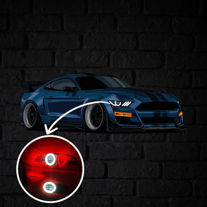GT500 Perspective Neon Car Wall Art - UV0008