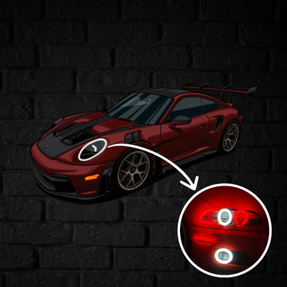 GT3 RS Perspektive Neon Auto Wandkunst - UV0007
