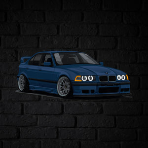 E36 Perspective Neon Car Wall Art - UV0005