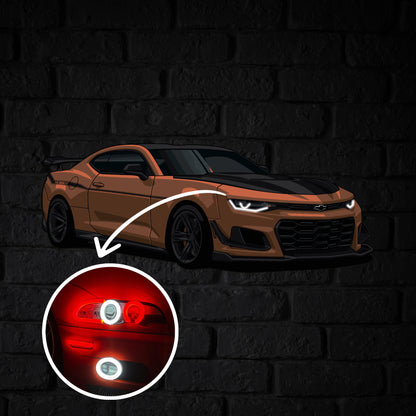Camaro ZL1 Perspective Neon Car Wall Art - UV0002