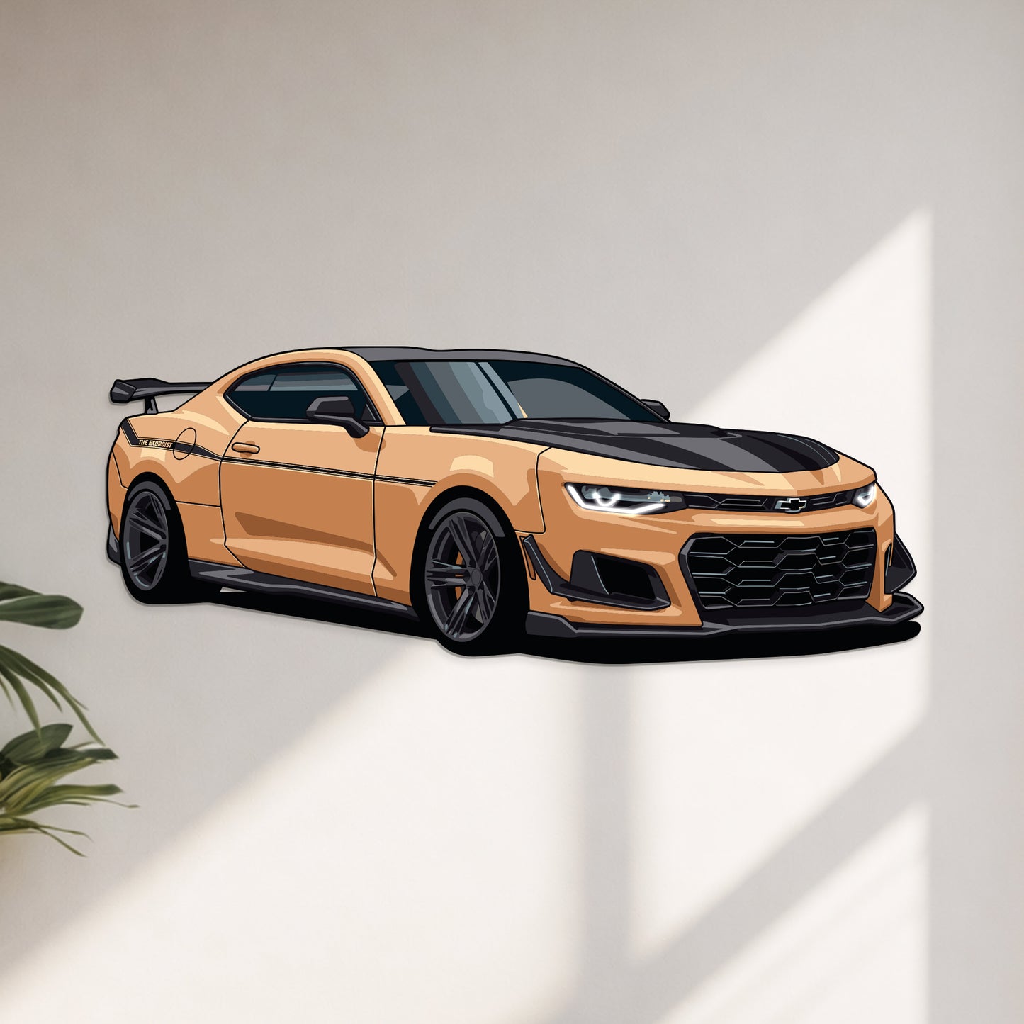 Camaro ZL1 Perspective Neon Car Wall Art - UV0002