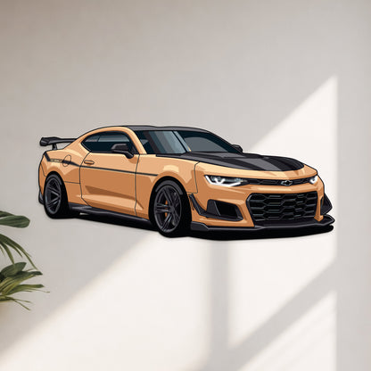 Camaro ZL1 Perspective Neon Car Wall Art - UV0002