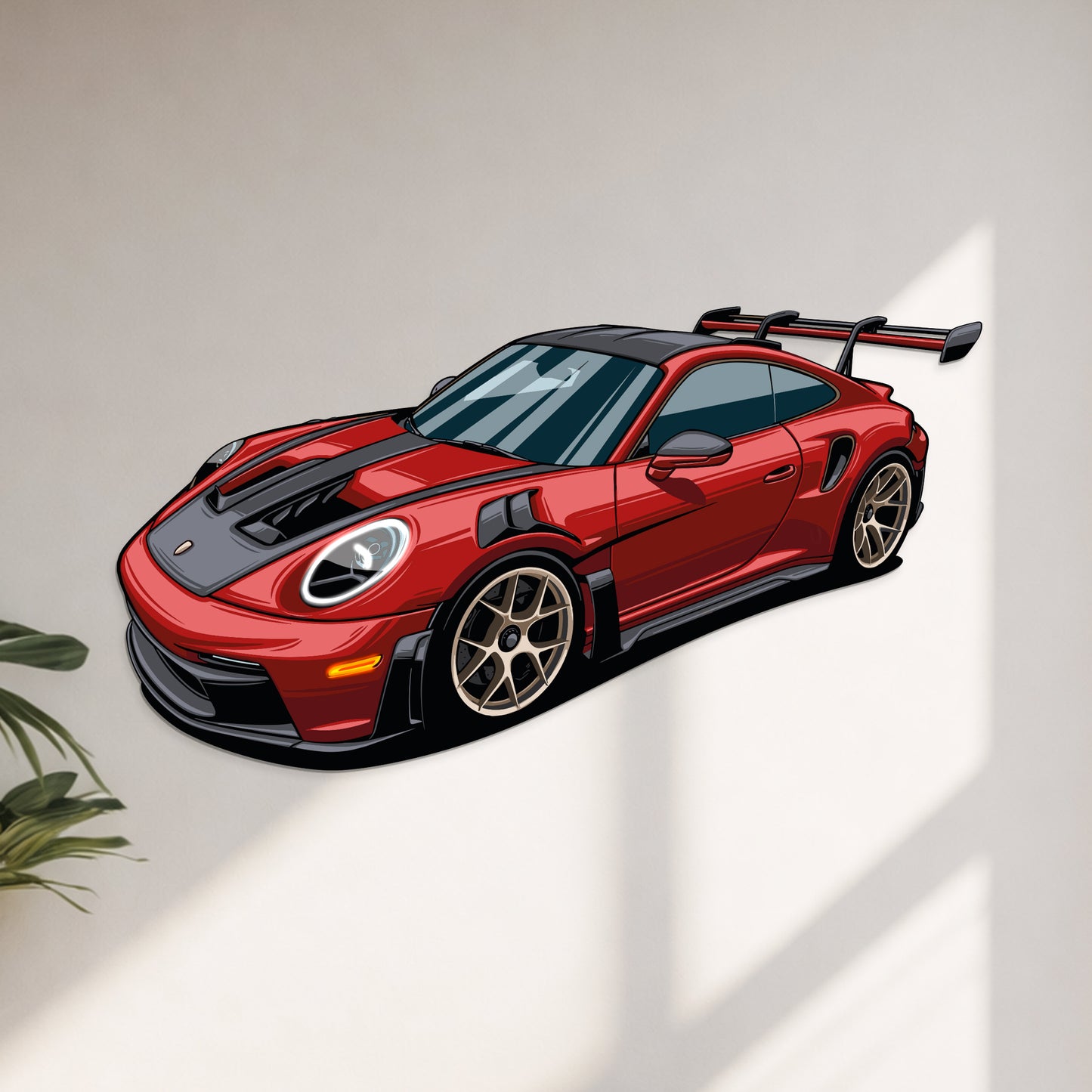 GT3 RS Perspektive Neon Auto Wandkunst - UV0007