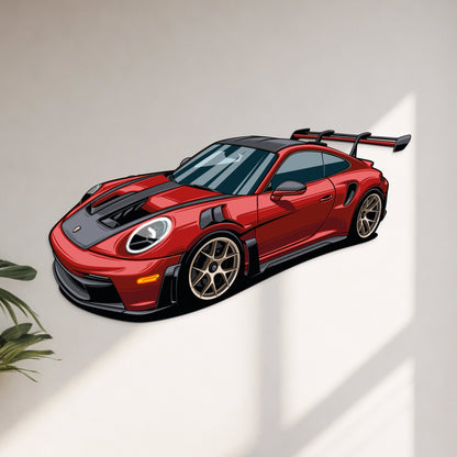 GT3 RS Perspektive Neon Auto Wandkunst - UV0007