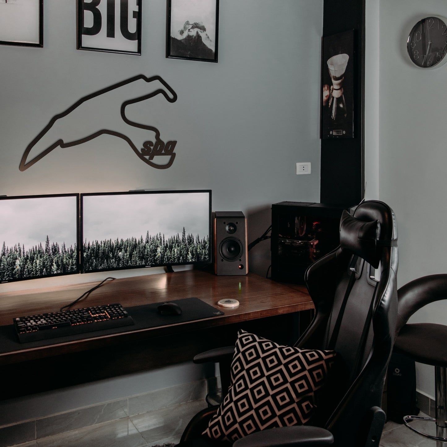 Elegant motorsport décor piece showcasing Spa Formula 1 circuit metal wall art