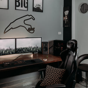 Elegant motorsport décor piece showcasing Spa Formula 1 circuit metal wall art